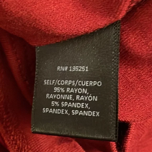 Fraiche by J Red V-Neck Long Sleeve Faux Wrap Stretch Knit Dress - Picture 10 of 11